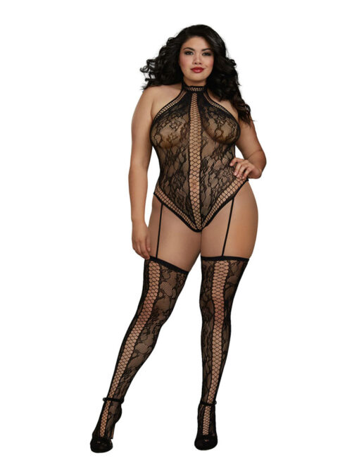 plus-size-black-lace-and-fishnet-teddy-bodystocking-and-thigh-highs-img2