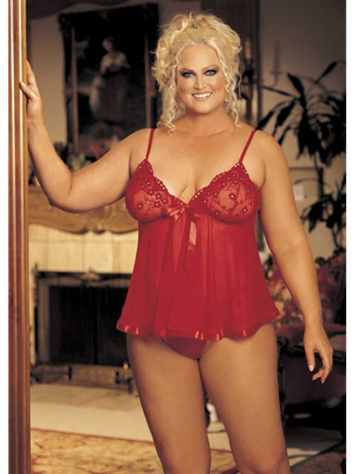 sequin-embroidery-and-sheer-net-babydoll-red-queen-size-img1