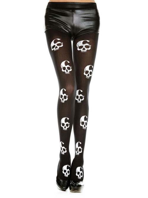 skull-print-tights-one-size-black-white-img1