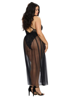 black-lace-teddy-bodysuit-with-sheer-mesh-long-skirt-plus-size-img1